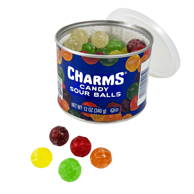 Charms Candy Sour Balls Old Fashioned Canister 12oz 12ct