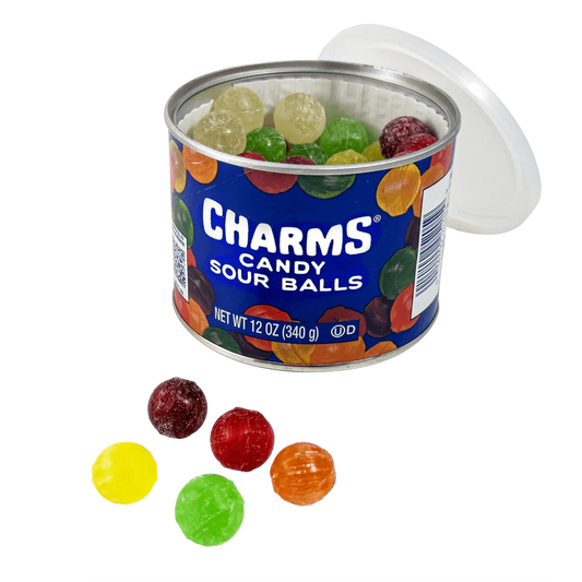 Charms Candy Sour Balls Old Fashioned Canister 12oz 12ct