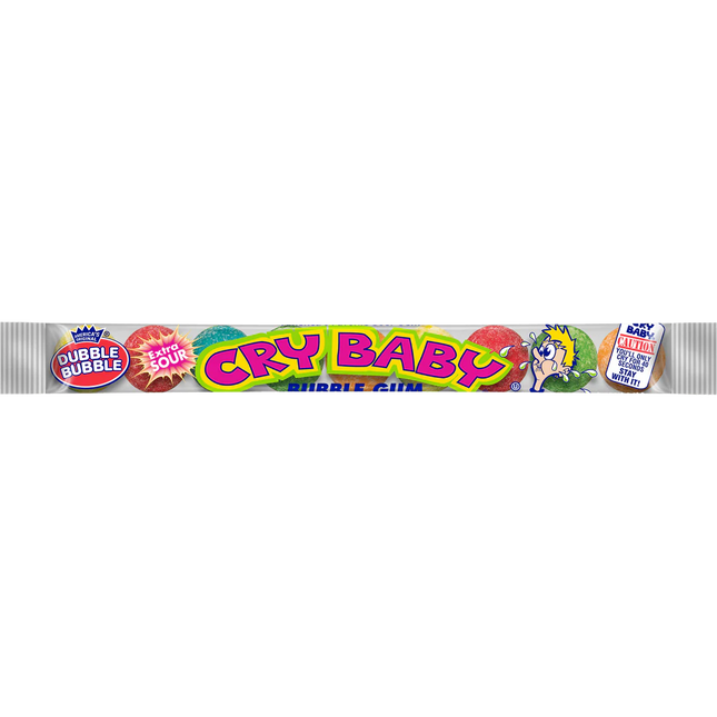 Cry Baby Extra Sour Bubble Gum Tube 24ct