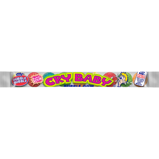 Cry Baby Extra Sour Bubble Gum Tube 24ct