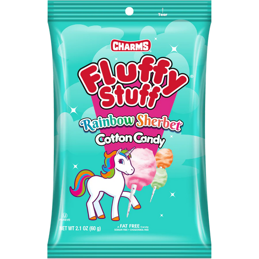 Charms Rainbow Sherbert Fluffy Stuff 2.1oz 24ct