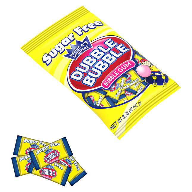 Dubble Bubble Sugar Free Original Twist 3.25oz Peg Bag 12ct (special order)