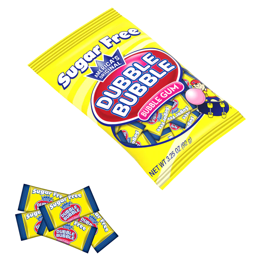 Dubble Bubble Sugar Free Original Twist 3.25oz Peg Bag 12ct (special order)