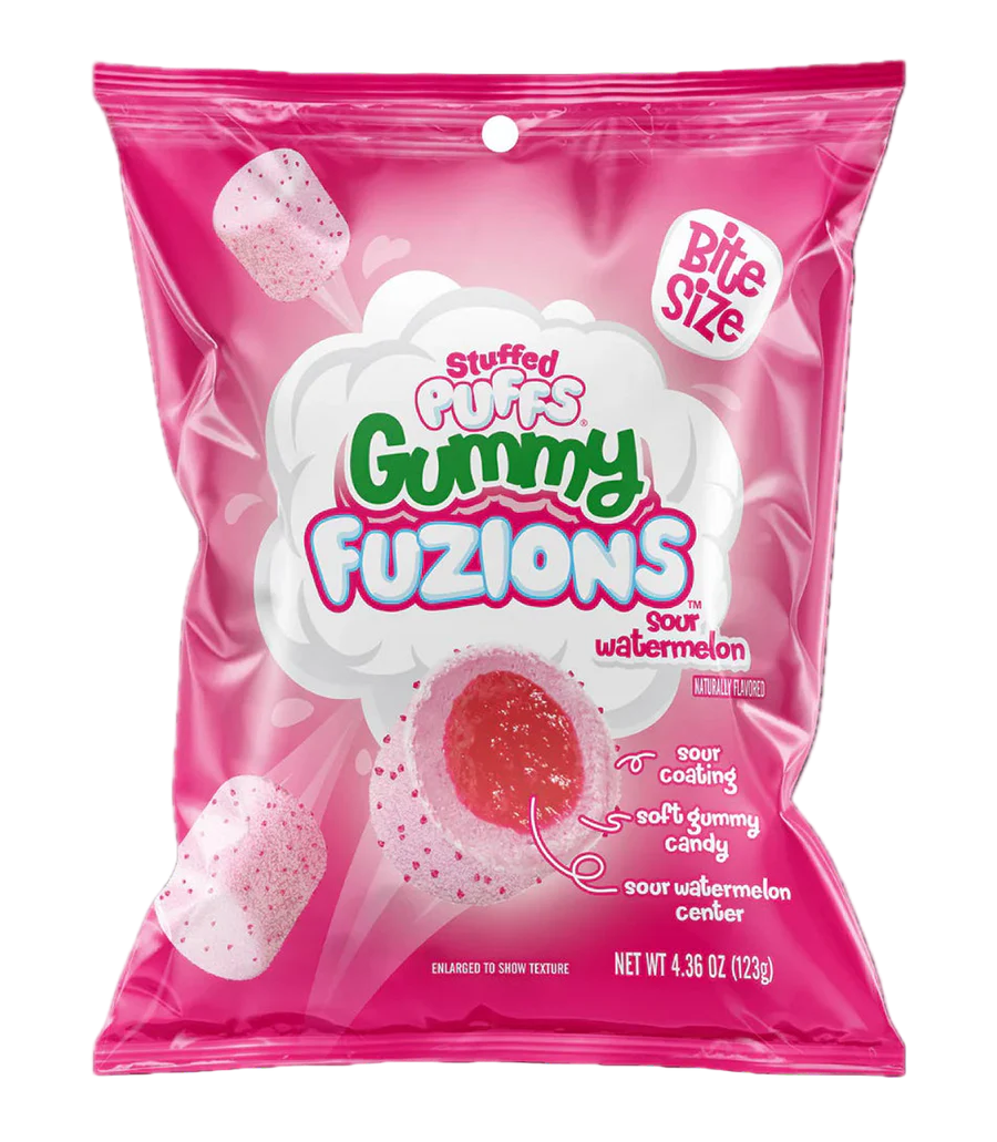 Stuffed Puffs Gummy Fuzions Sour Watermelon 4.23 oz 8ct