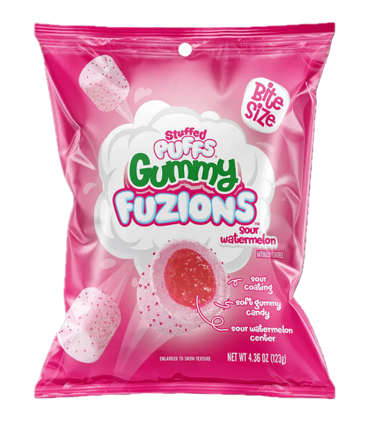 Stuffed Puffs Gummy Fuzions Sour Watermelon 4.23 oz 8ct