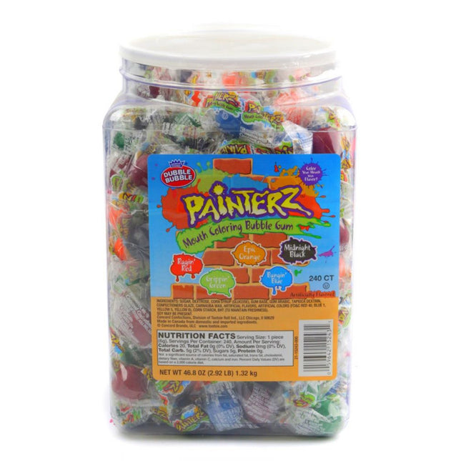 Concord Painterz Mouth Coloring Bubble Gum 240ct Tub