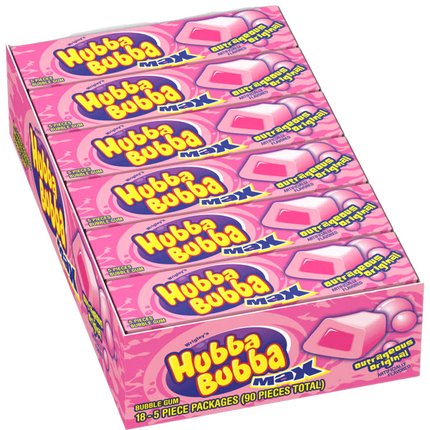Hubba Bubba Max Gum 5 pc Original 18ct