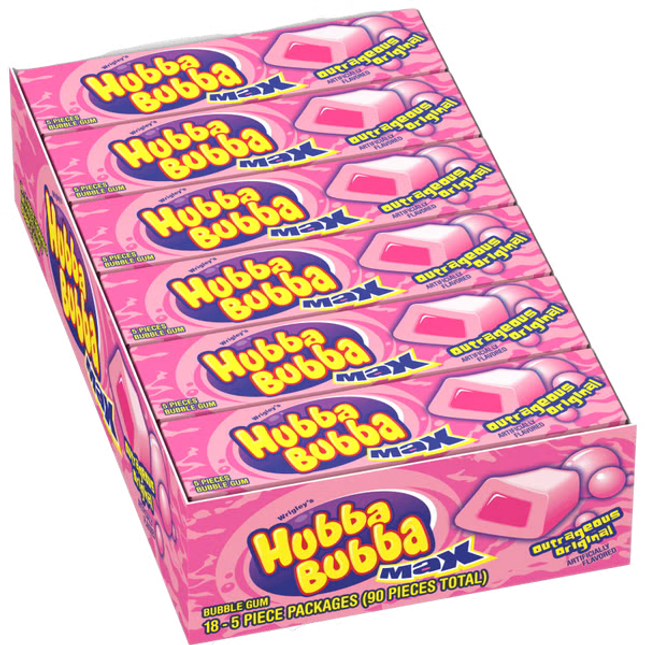Hubba Bubba Max Gum 5 pc Original 18ct
