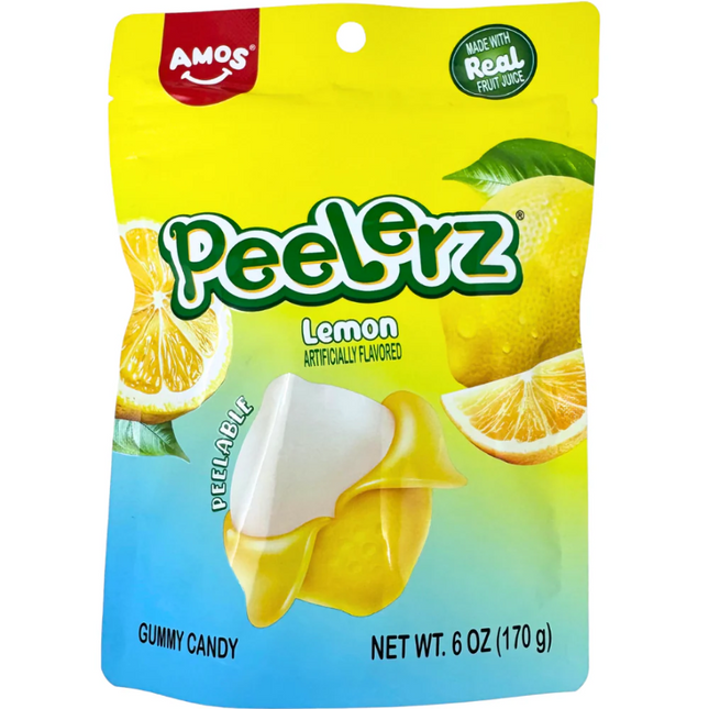 Amos Lemon Gummy Peelerz 6oz 12ct Case