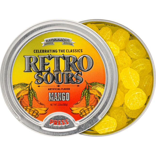 Iconic Retro Sours Mango Tin 8ct Box