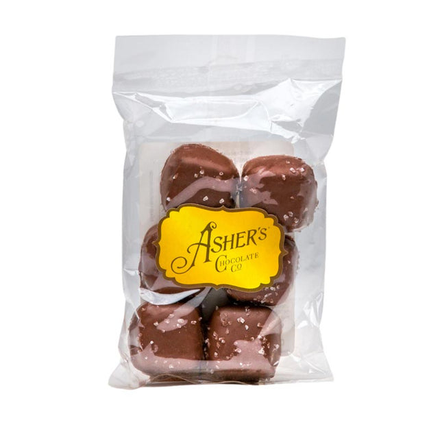 Special Order 1 week Asher Milk Vanilla Caramels with Sea Salt 4oz Cello Bags 12ct