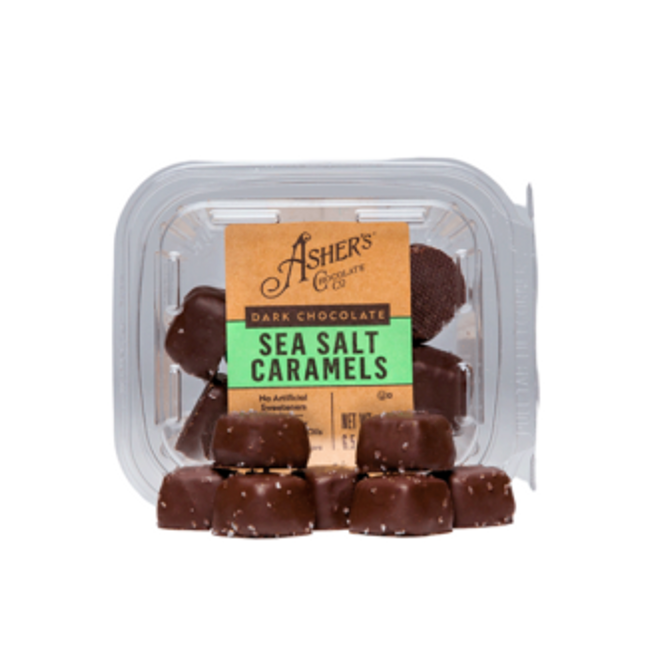 Special Order 1 week Asher Dark Caramels Sea Salt 6.5oz 12ct Freshpacks