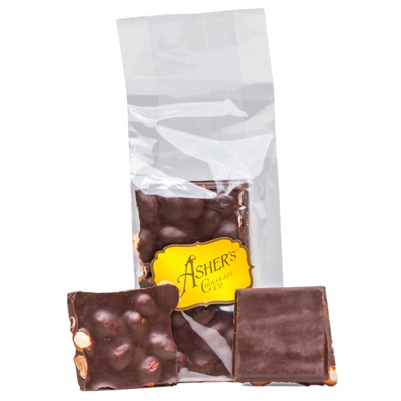 Special Order 1 week Asher Dark Almond Bark 4oz Cello Bags 12ct