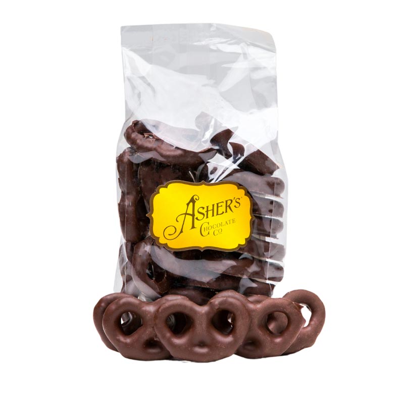 Special Order 1 week Asher Dark Pretzels 4oz Cello Bags 12ct