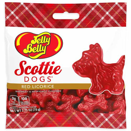 JELLY BELLY PEG BAG - SCOTTIE DOGS RED LICORICE 2.75oz 12ct
