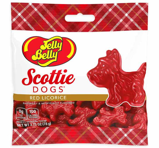 JELLY BELLY PEG BAG - SCOTTIE DOGS RED LICORICE 2.75oz 12ct