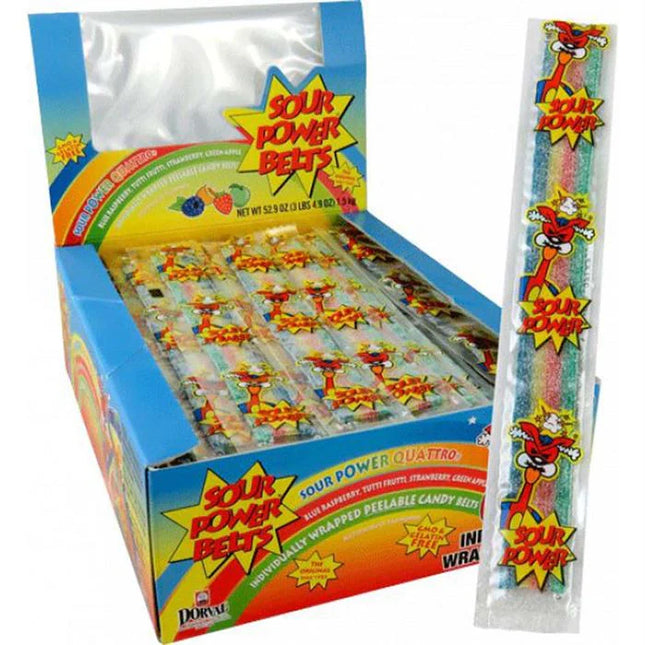 (discontinued by vendor) Dorval Quattro Rainbow Sour Belts Wrapped 150ct