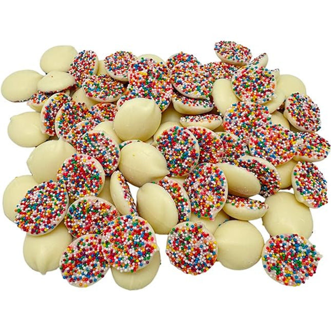 Asher White Chocolate Nonpareils with Multi Color Seeds 7lb