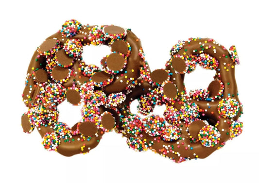 Asher Milk Gourmet Pretzel with Mini Choc Nonpareils 6lb - Royal Wholesale
