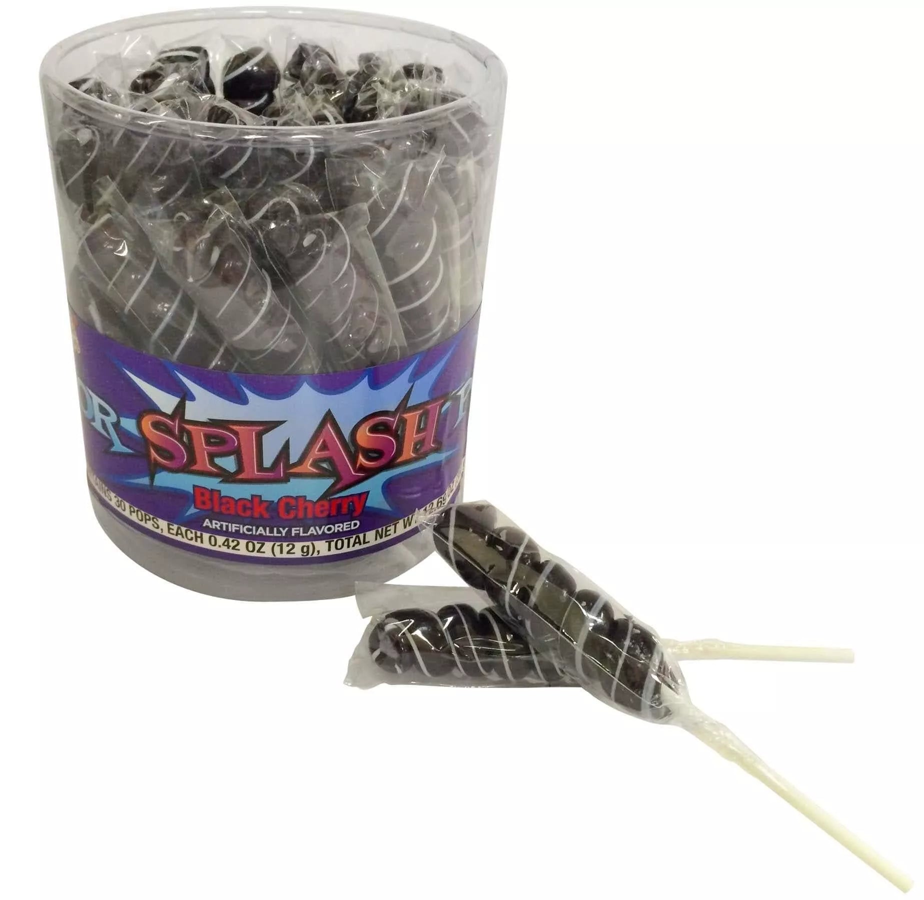Alberts Color Splash Lollipops Black 30ct - Royal Wholesale