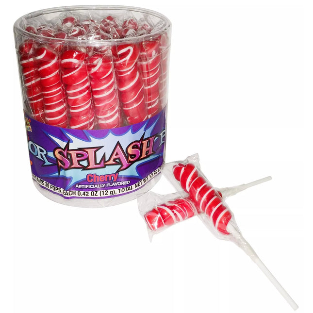 Alberts Color Splash Lollipops Red 30ct - Royal Wholesale