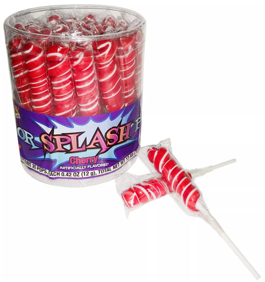 Alberts Color Splash Lollipops Red 30ct - Royal Wholesale