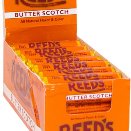 Iconic Reed's Butterscotch Hard Candy Rolls 24ct - Royal Wholesale