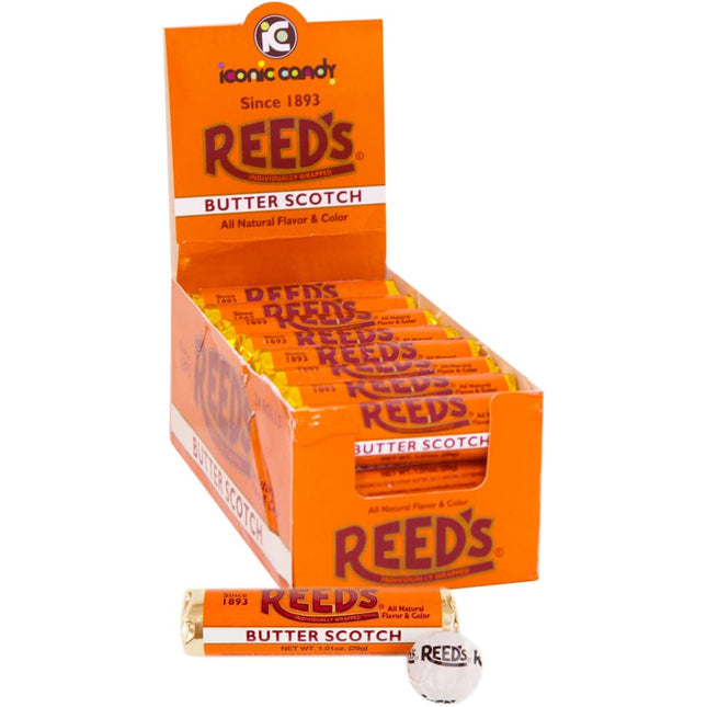 Iconic Reed's Butterscotch Hard Candy Rolls 24ct - Royal Wholesale