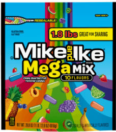 Just Born Mike and Ike Mega Mix Stand Up Bag - Royal Wholesale