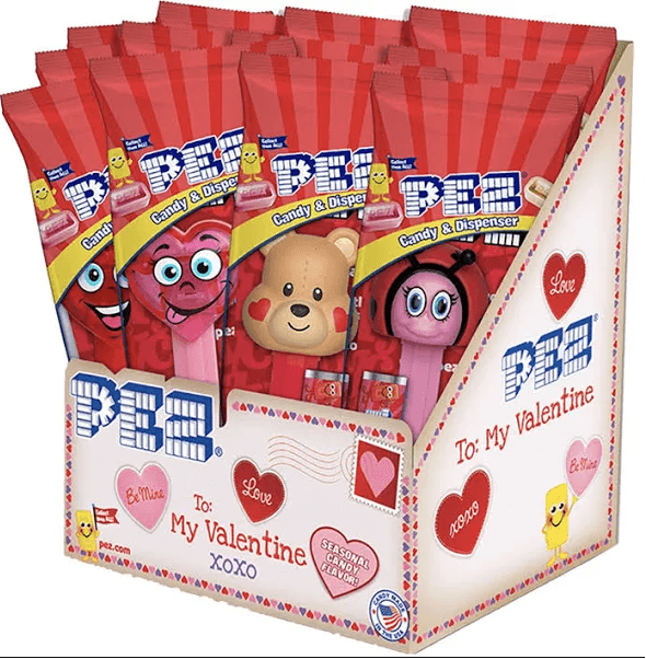Pez Valentine Dispensers 12ct - Royal Wholesale