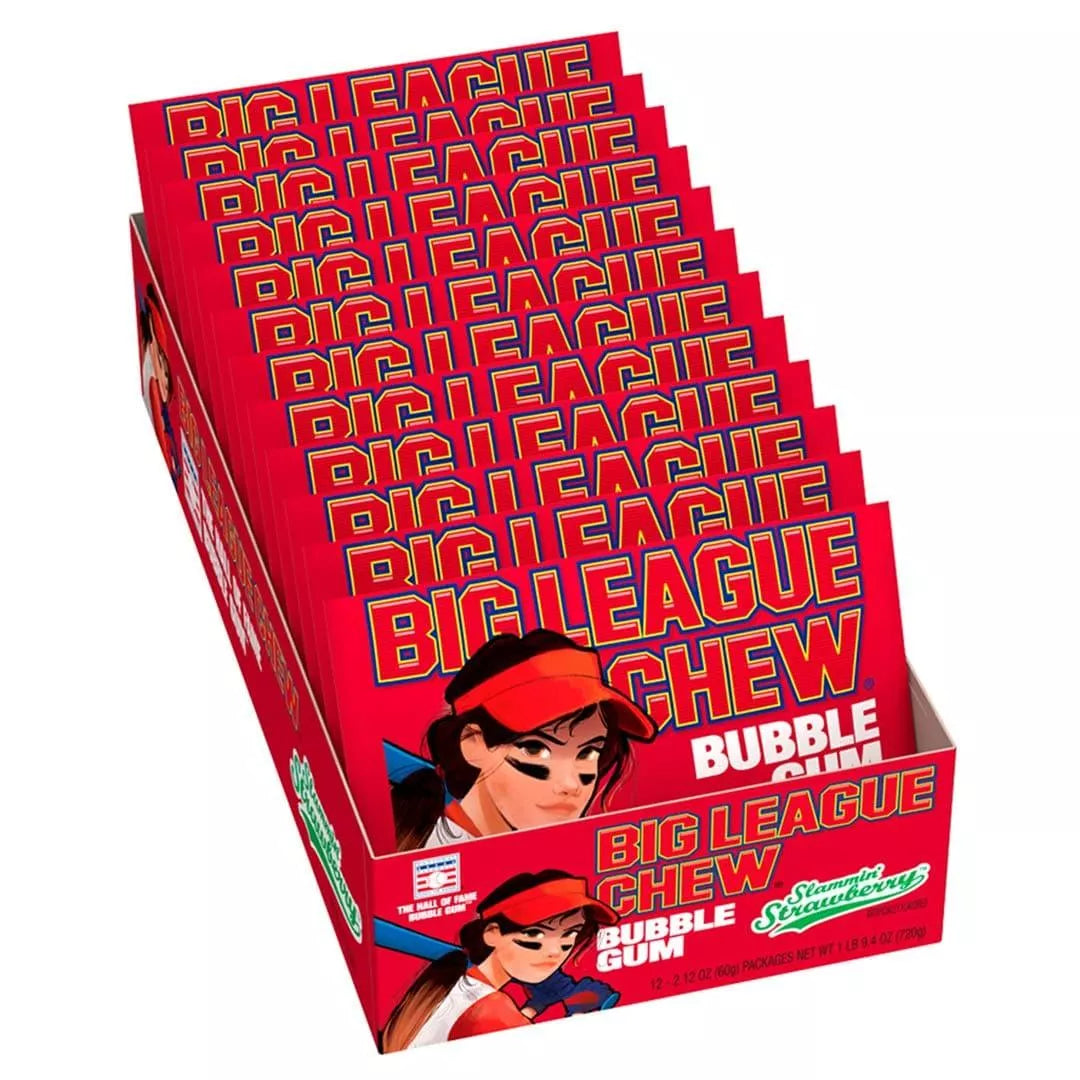 Big League Chew Girl Strawberry 12ct - Royal Wholesale