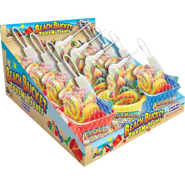 Foreign Beach Bucket Toys N Treats 12ct - Royal Wholesale