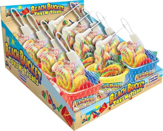Foreign Beach Bucket Toys N Treats 12ct - Royal Wholesale