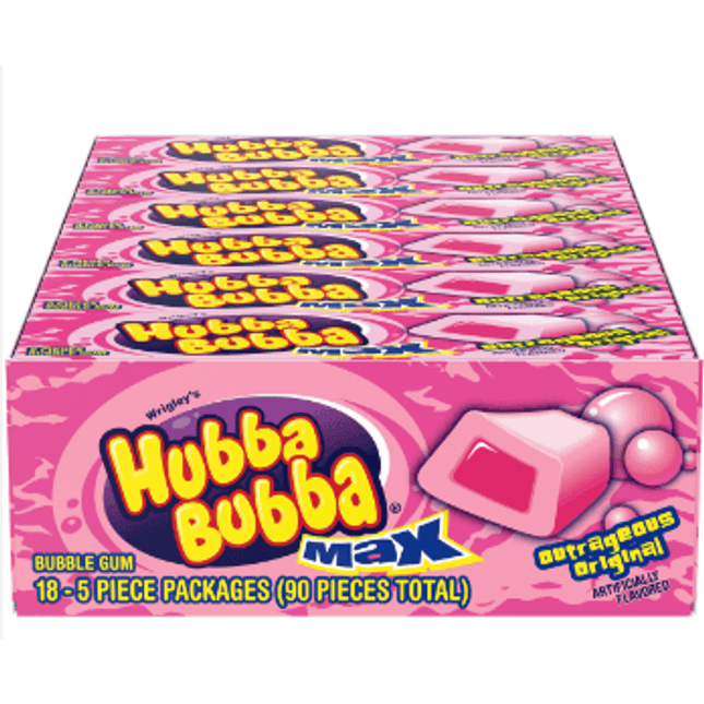 Hubba Bubba Max Gum 5 pc Original 18ct - Royal Wholesale