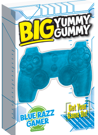 Foreign 37589 Big Yummy Gummy Blue Razz Gamer 12ct