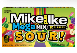 Mike & Ike Mega Mix Sour 5oz Theater Box 12ct - Royal Wholesale