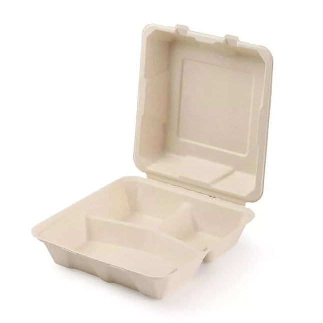 8x8 P3 Container 3 Division Size:36 50pcs 4 packs 200 carton - Royal Wholesale