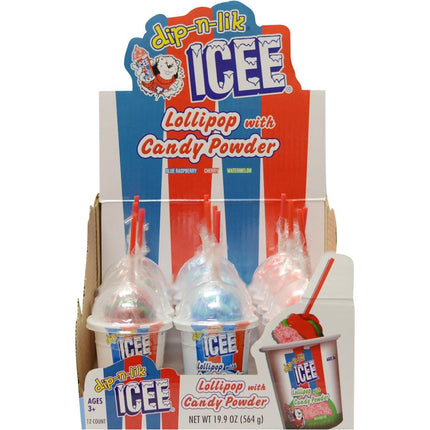 Koko's Icee Dip-n-lik Lollipop with Candy Powder 1.66oz 12ct - Royal Wholesale