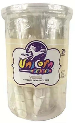 Adams & Brooks White Mini Unicorn Pop jar 24ct - Royal Wholesale