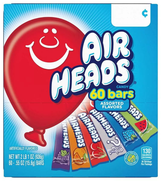 Airheads Singles Assorted Gravity Feed Display Box 60ct - Royal Wholesale