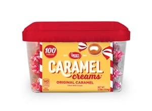 Goetze Caramel Creams 100pc 2.5lb Tub - Royal Wholesale