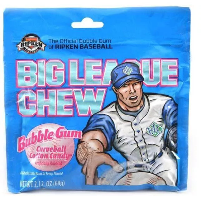Big League Chew Curveball Cotton Candy Bubble Gum - 12 pack, 2.12 oz each
