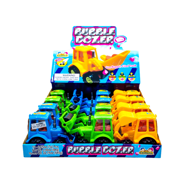 Kidsmania Bubble Dozer Bubblegum Filled Construction Trucks 12ct - Royal Wholesale