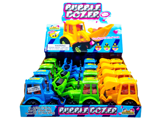 Kidsmania Bubble Dozer Bubblegum Filled Construction Trucks 12ct - Royal Wholesale