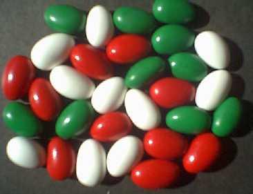Capco Red, Green, & White Christmas Jordan Almonds 10lb - Royal Wholesale
