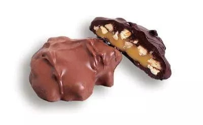 Asher Sugar Free Milk Chocolate Pecan Caramel Patties 6lb - Royal Wholesale