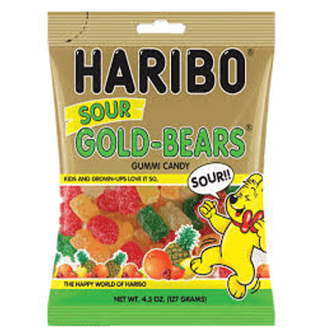 Haribo Sour Gold Bears 4.5oz 12ct - Royal Wholesale