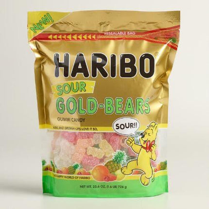 Haribo Sour Gold Bears 25.6oz Resealable Bag - Royal Wholesale