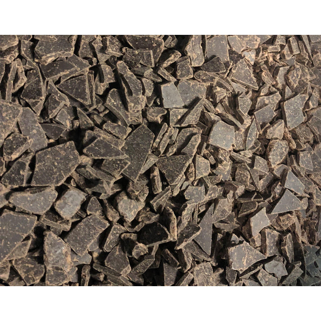 Wilbur V995 Brandywine Bittersweet Chocolate Chunks 27 (90 Viscosity) 50 lb CT - Royal Wholesale