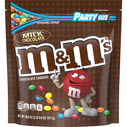 M&M Milk Chocolate Candy 38oz Party Size Bag - Royal Wholesale